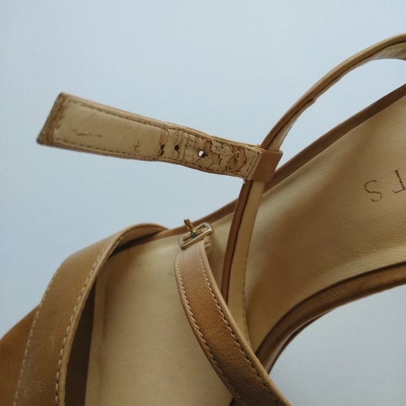 Talbots Tan Heels Sandals Leather Upper Spadrilles - Picture 8 of 13